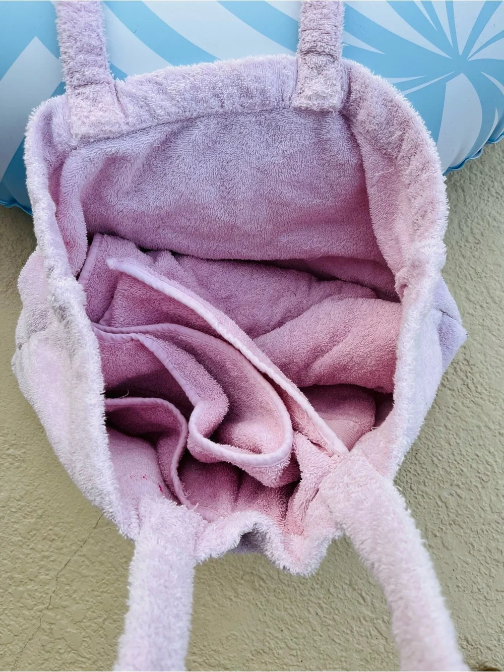 Ganni Beach Terry Towel with Pink Embroidery